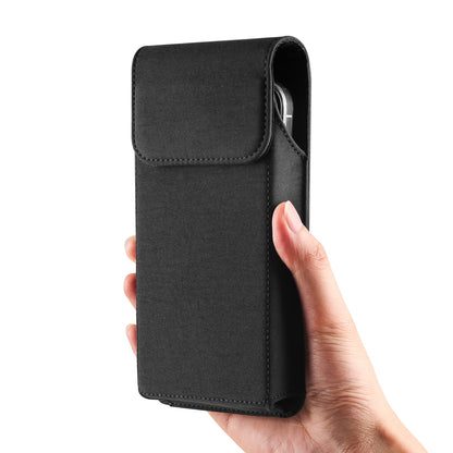 Cell Phone Belt Clip Bag Vertical Nylon Cellphone Holster Outdoor Hiking Belt Loop Pouch with Snap Hook