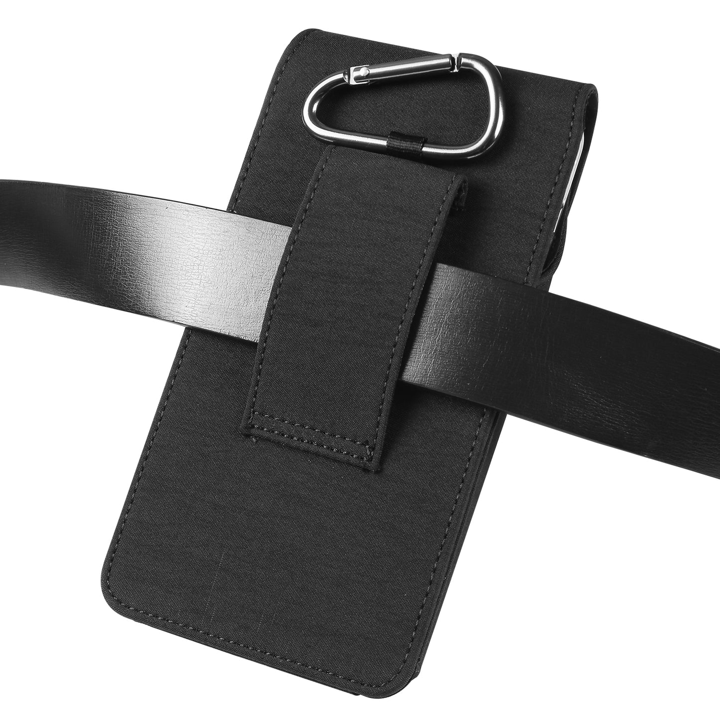 Cell Phone Belt Clip Bag Vertical Nylon Cellphone Holster Outdoor Hiking Belt Loop Pouch with Snap Hook