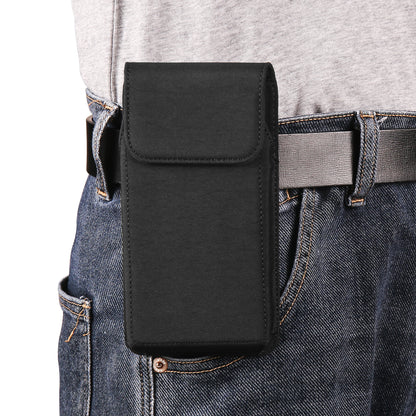 Cell Phone Belt Clip Bag Vertical Nylon Cellphone Holster Outdoor Hiking Belt Loop Pouch with Snap Hook
