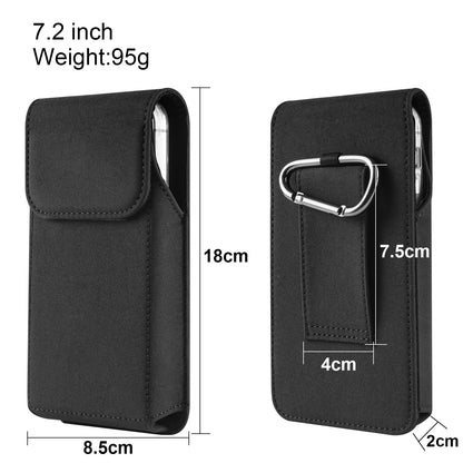 Cell Phone Belt Clip Bag Vertical Nylon Cellphone Holster Outdoor Hiking Belt Loop Pouch with Snap Hook
