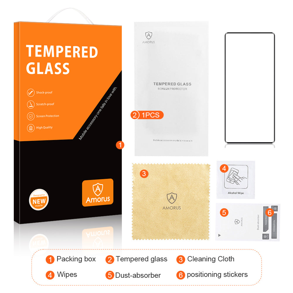 AMORUS for Xiaomi 13 Ultra Tempered Glass Screen Protector 3D Curved Silk Printing Full Glue Full Screen Film