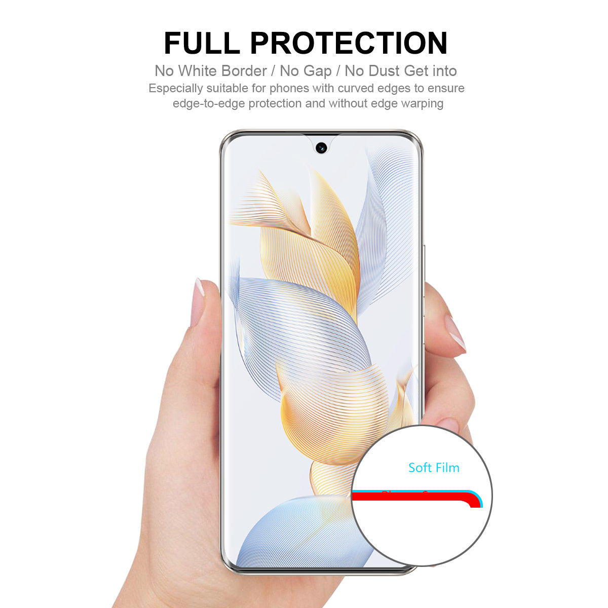 ENKAY HAT PRINCE For Huawei P60 Pro / P60 / Honor 90 HD Transparent Full Screen Cover Full Glue TPE+PET+TPU Hydrogel Protector