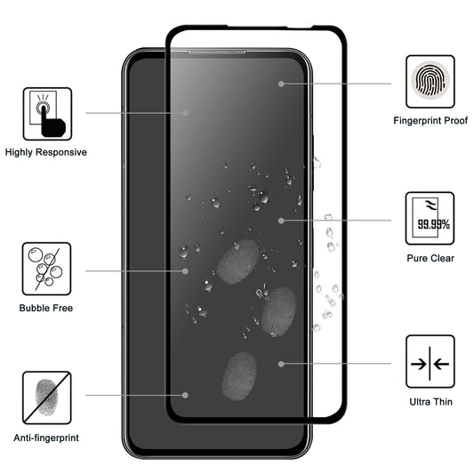 For Asus Zenfone 10 5G Full Glue HD Clear Phone Screen Protector Black Edge AGC Glass Screen Covering Film