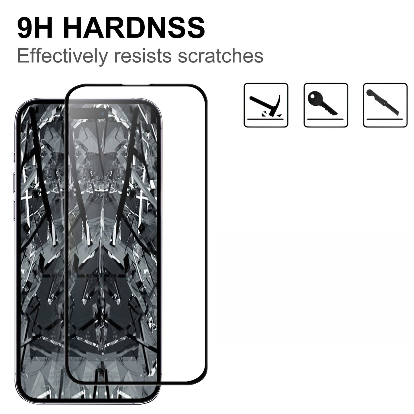 For iPhone 15 Pro Max Cell Phone Screen Protector Full Glue AGC Glass Screen Covering Film with Black Edge
