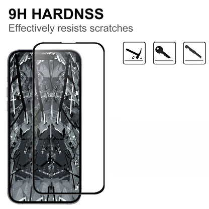 For iPhone 15 Pro Max Cell Phone Screen Protector Full Glue AGC Glass Screen Covering Film with Black Edge