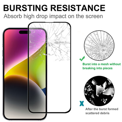 For iPhone 15 Pro Max Cell Phone Screen Protector Full Glue AGC Glass Screen Covering Film with Black Edge