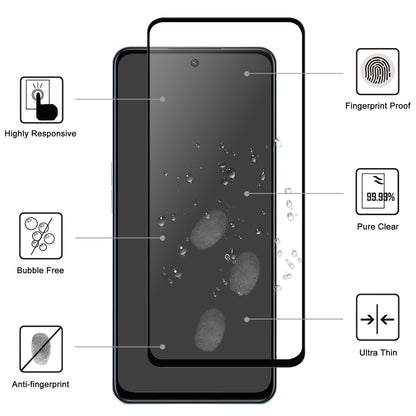 For Oppo A98 5G Black Edge Phone Screen Protector AGC Glass HD Clear Screen Covering Film (Full Glue)
