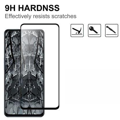For Oppo A98 5G Black Edge Phone Screen Protector AGC Glass HD Clear Screen Covering Film (Full Glue)