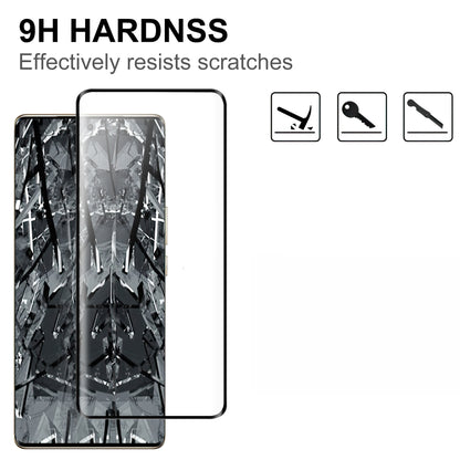 Phone Screen Protector For vivo Y78 5G , Full Glue AGC Glass Black Edge Screen Covering Film
