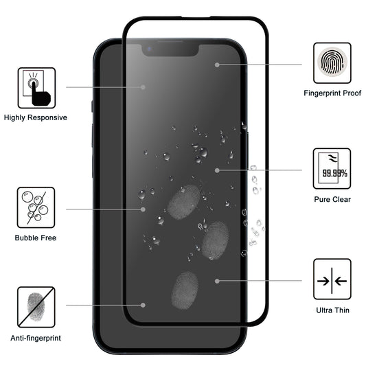 For iPhone 15 Anti-Scratch Phone Screen Film Black Edge Full Glue AGC Glass Screen Covering Protector