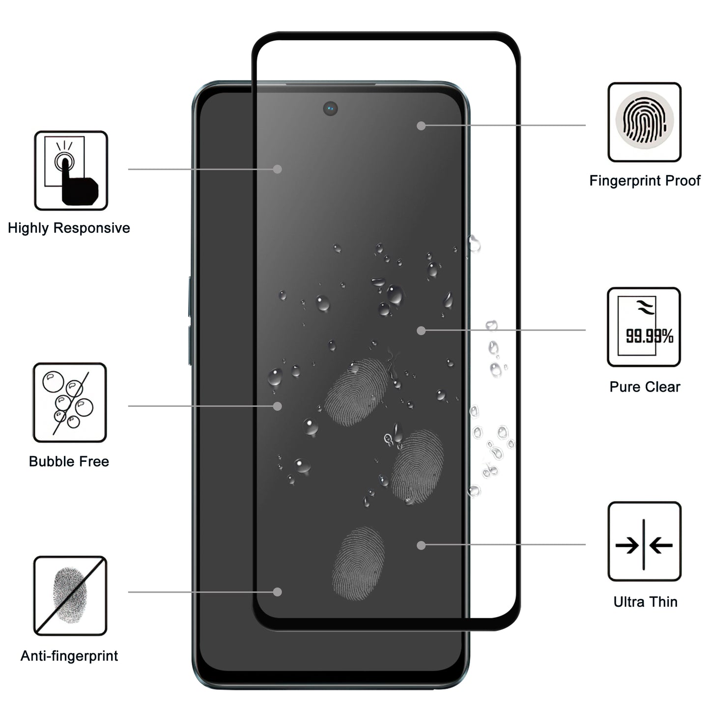 For Oppo K11x 5G High Sensitivity Phone Screen Protector Black Edge Full Glue AGC Glass Screen Film Guard