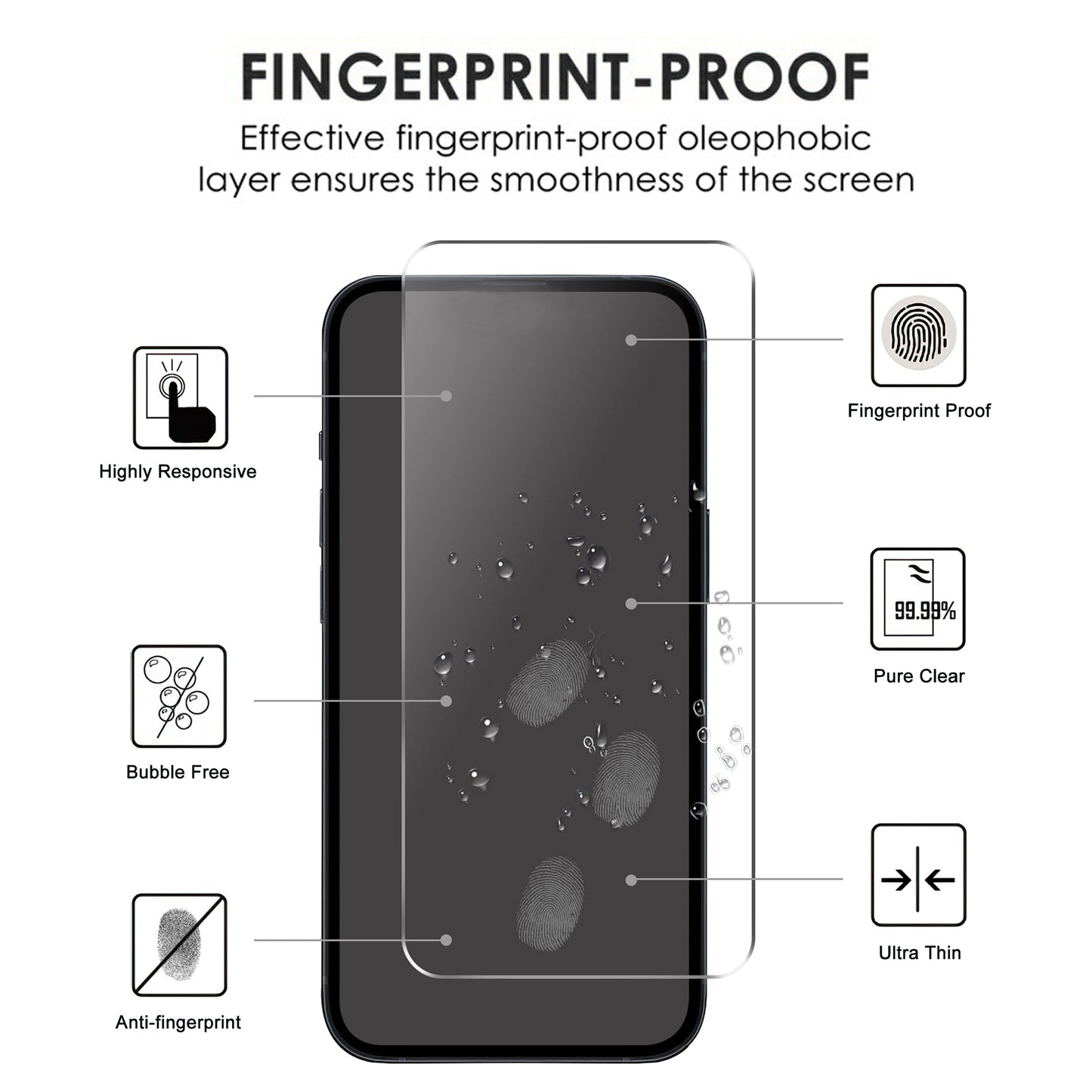 For Asus Zenfone 10 5G Anti-explosion Screen Protector 2.5D Arc Edge Tempered Glass Phone Screen Film