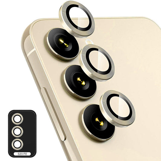 ENKAY HAT PRINCE For Samsung Galaxy S23 FE Camera Lens Protector Tempered Glass + Aluminum Alloy Ring Cover Guard