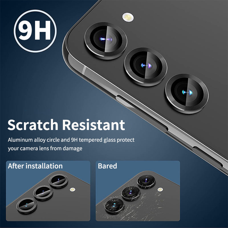 ENKAY HAT PRINCE For Samsung Galaxy S23 FE Camera Lens Protector Tempered Glass + Aluminum Alloy Ring Cover Guard