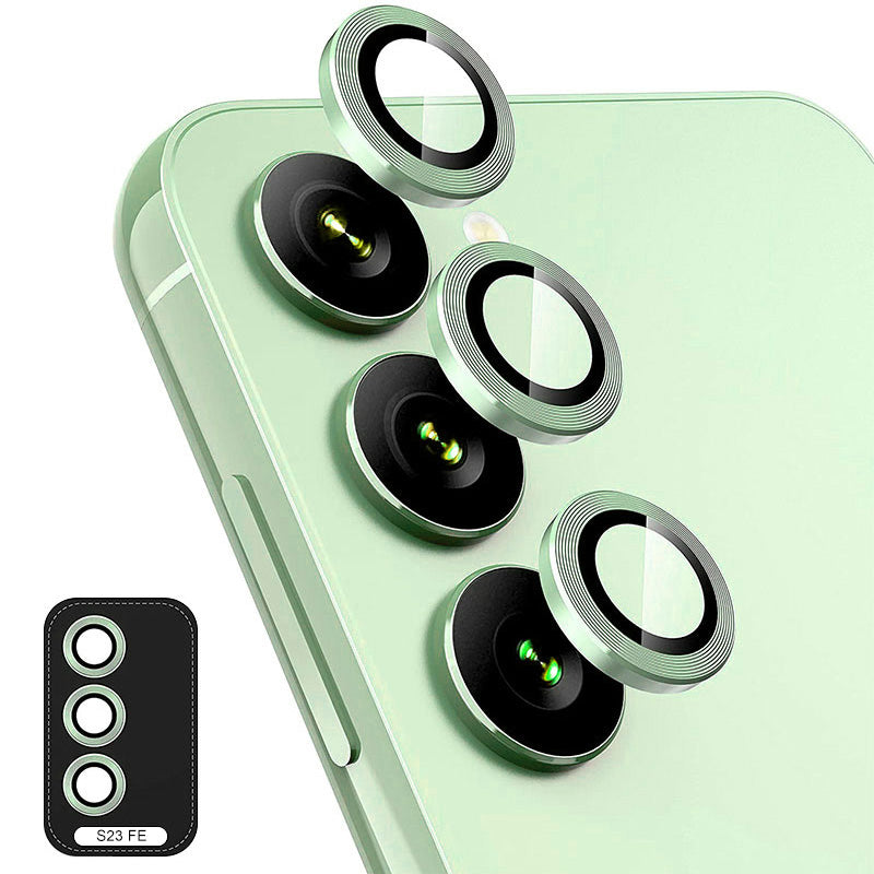 ENKAY HAT PRINCE For Samsung Galaxy S23 FE Camera Lens Protector Tempered Glass + Aluminum Alloy Ring Cover Guard