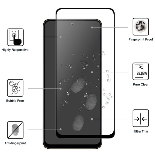 For Xiaomi Redmi Note 12R Pro 5G Black Edge Full Glue Phone Screen Film AGC Glass Screen Covering Protector