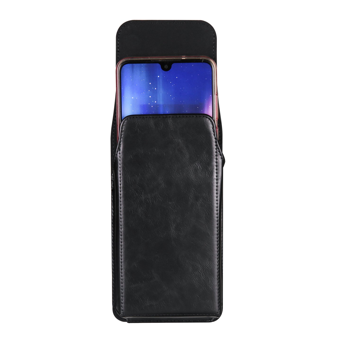 Crazy Horse Texture PU Leather Wasit Phone Bag for 6.1 Cell Phone Universal Belt Pouch with Back Clip