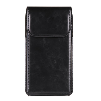 Crazy Horse Texture PU Leather Wasit Phone Pouch for 6.7 Mobile Phone Belt Bag with Back Clip