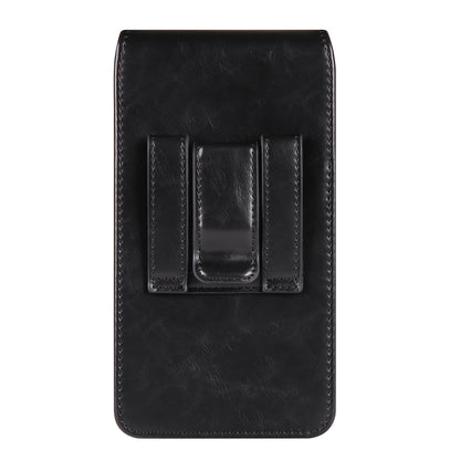 Crazy Horse Texture PU Leather Wasit Phone Pouch for 6.7 Mobile Phone Belt Bag with Back Clip