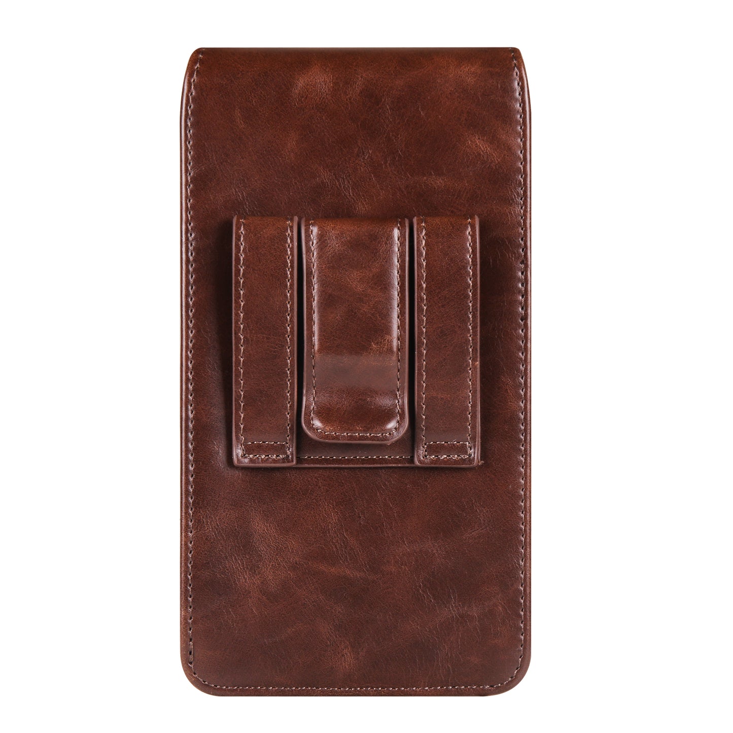 Crazy Horse Texture PU Leather Wasit Phone Pouch for 6.7 Mobile Phone Belt Bag with Back Clip