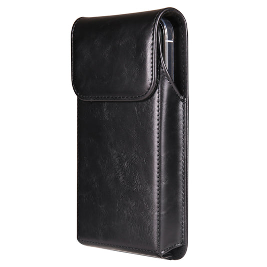 Universal Wasit Phone Bag with Back Clip for 7.2 Cell Phone Crazy Horse Texture PU Leather Belt Pouch