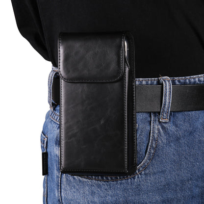 Universal Wasit Phone Bag with Back Clip for 7.2 Cell Phone Crazy Horse Texture PU Leather Belt Pouch