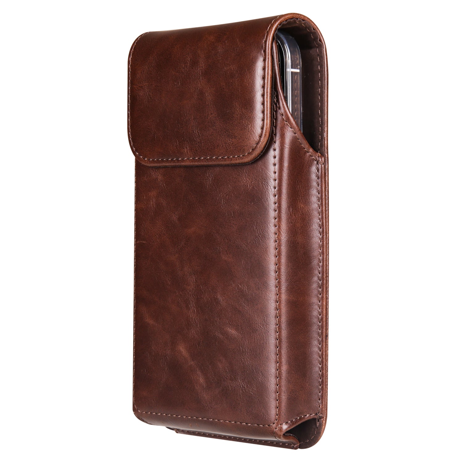 Universal Wasit Phone Bag with Back Clip for 7.2 Cell Phone Crazy Horse Texture PU Leather Belt Pouch