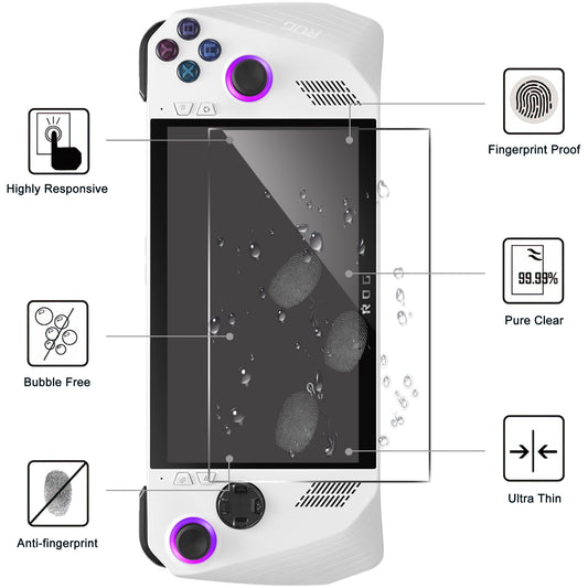 For Asus ROG Ally (2023) Tempered Glass Screen Protector 9H Hardness 2.5D Arc Edge Anti-Bubble Film