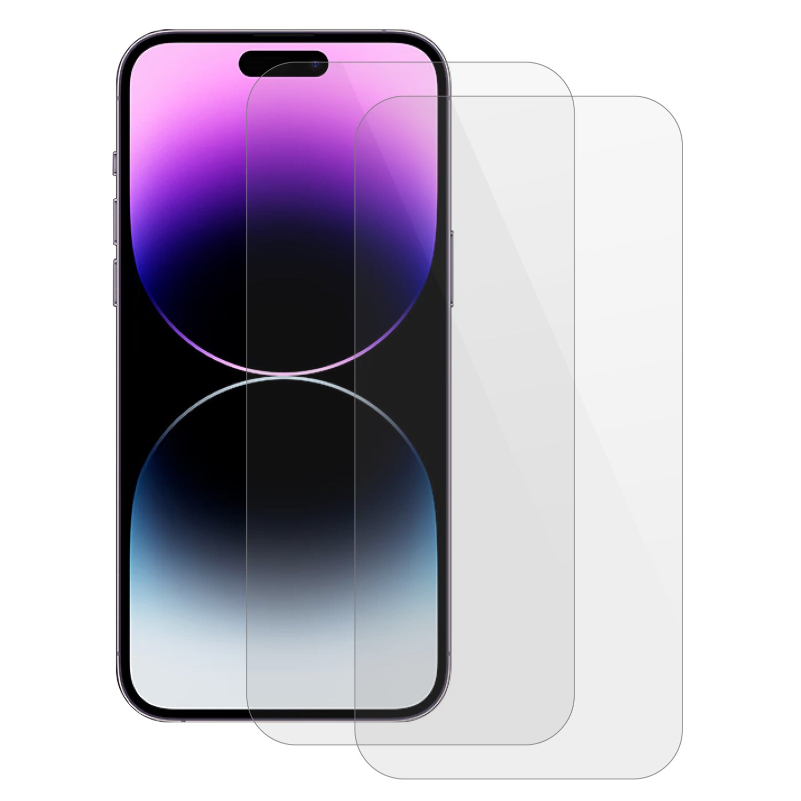 2Pcs For iPhone 15 Pro Max Tempered Glass Screen Protector 0.25 Arc Edges 9H Hardness Thick Glue Film