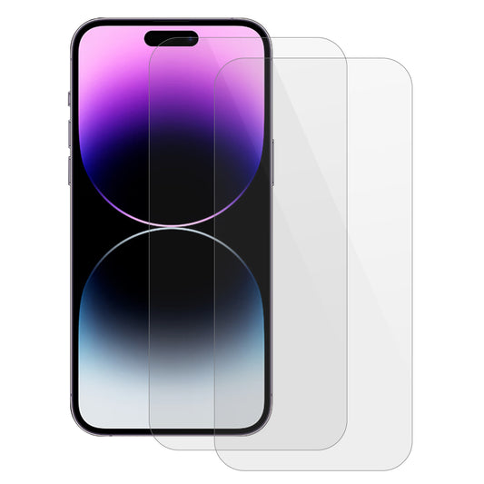 2Pcs For iPhone 15 Pro Max Tempered Glass Screen Protector 0.25 Arc Edges 9H Hardness Thick Glue Film