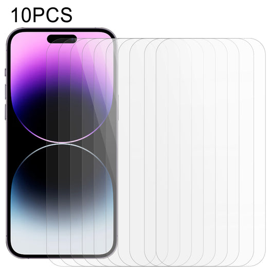 10Pcs Screen Protector for iPhone 15 Pro , Thick Glue Tempered Glass 0.25 Arc Edge Transparent Film