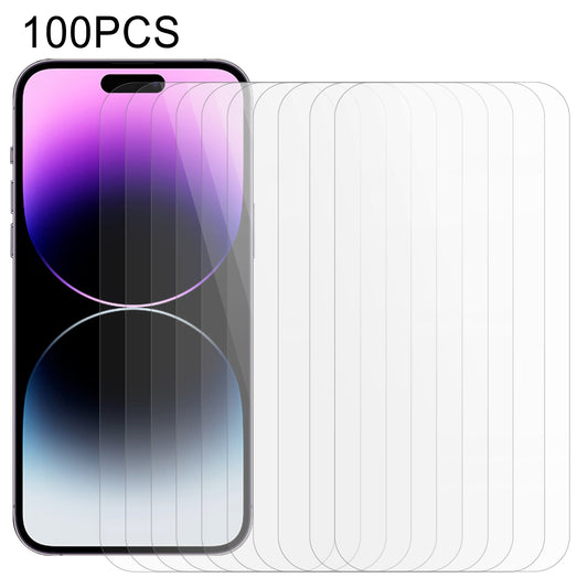 100Pcs Thick Glue Screen Protector for iPhone 15 Pro , Anti-Scratch Tempered Glass 0.25 Arc Edges Film