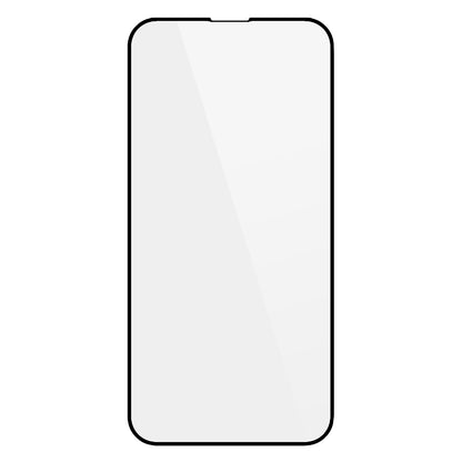 For iPhone 15 Pro Max Silk Printing Black Edge Full Screen Protector 9D Tempered Glass Full Glue Film