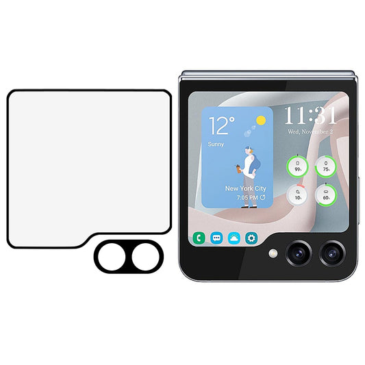 For Samsung Galaxy Z Flip5 5G 1 Set Camera Lens Protector + Rear Small Screen Film HD Clear Tempered Glass Film