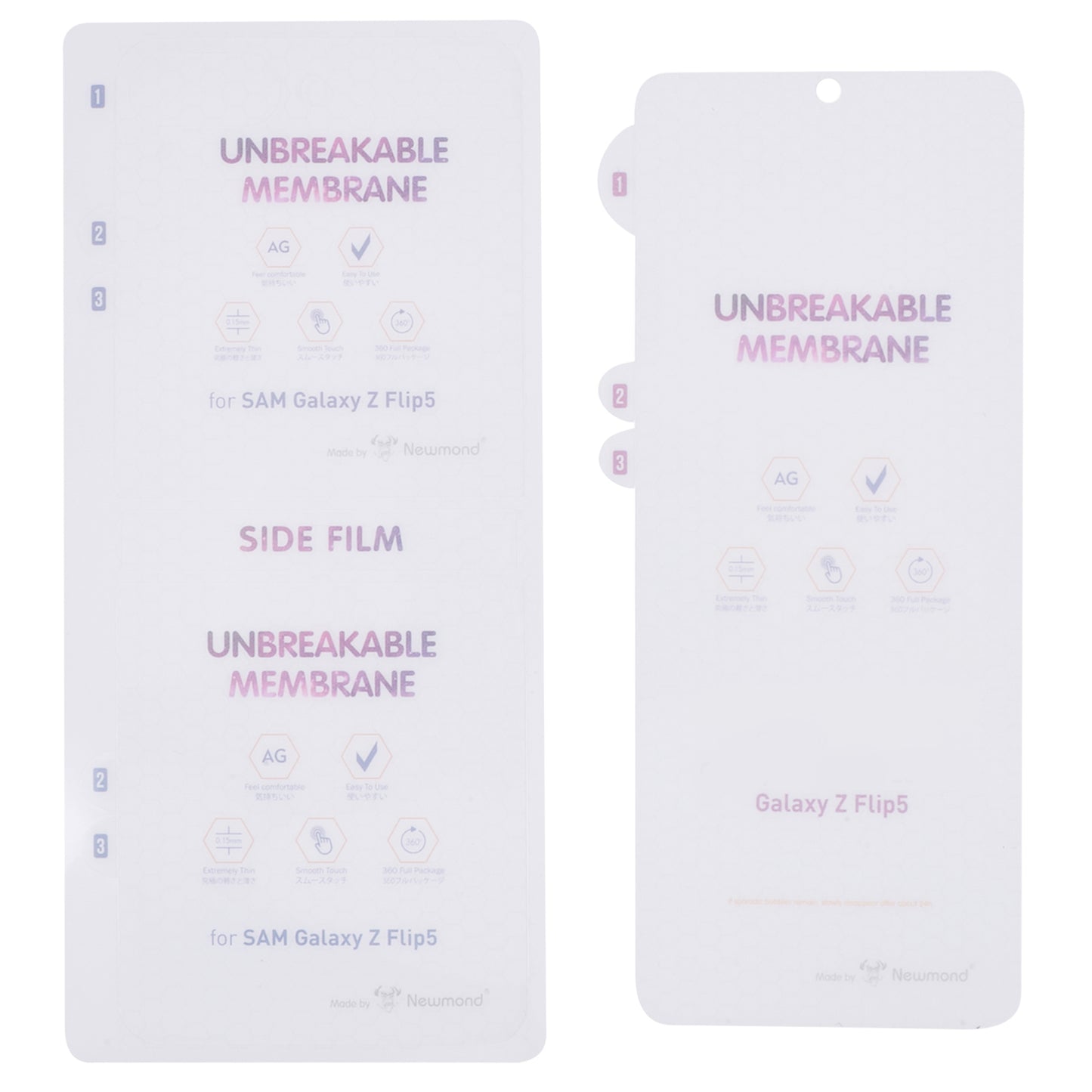 For Samsung Galaxy Z Flip5 5G Anti-Scratch Clear PET Film Soft Front and Back Screen Protector