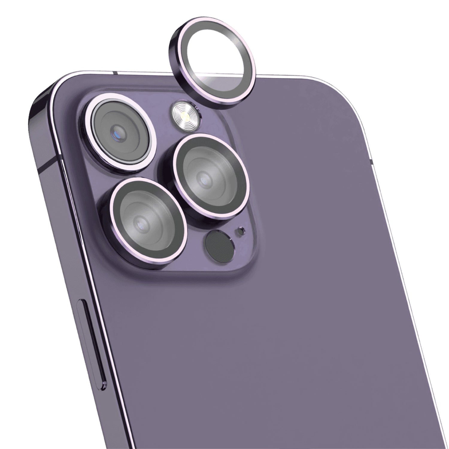 MOMAX For iPhone 14 Pro / 14 Pro Max Camera Lens Protector Set Aluminum Alloy + Tempered Glass Individual Ring Back Lens Cover