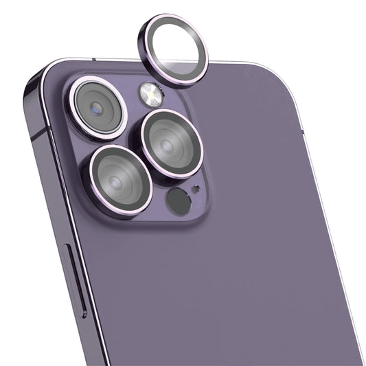 MOMAX For iPhone 14 Pro / 14 Pro Max Camera Lens Protector Set Aluminum Alloy + Tempered Glass Individual Ring Back Lens Cover