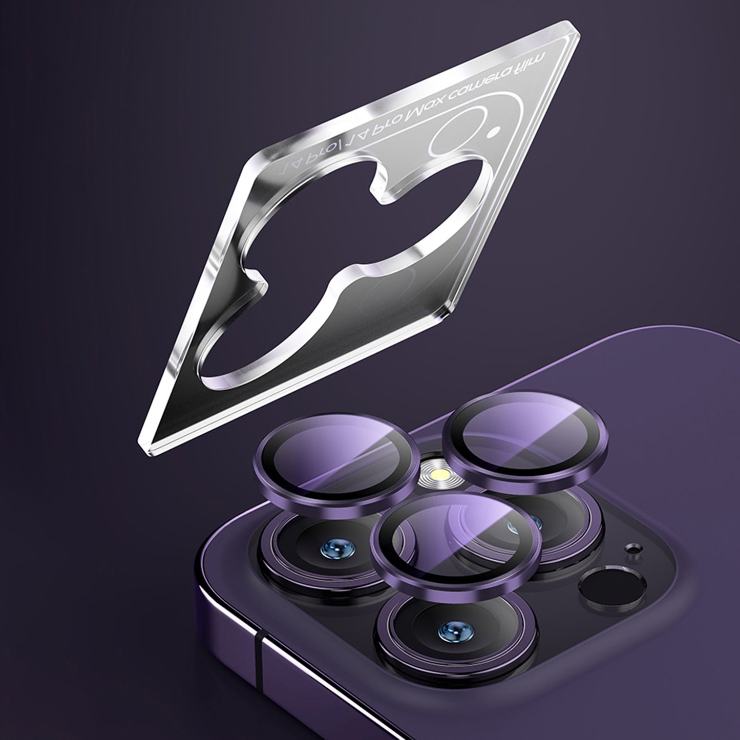 MOMAX For iPhone 14 Pro / 14 Pro Max Camera Lens Protector Set Aluminum Alloy + Tempered Glass Individual Ring Back Lens Cover