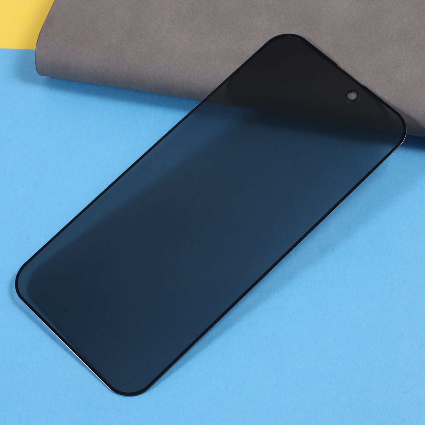 For iPhone 15 Plus Anti-Spy Screen Protector Full Cover Full Glue Silk Printing High Aluminium-silicon Glass Film