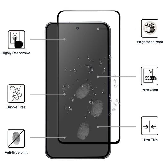 For Samsung Galaxy S23 FE Phone Screen Protector Black Edge Full Glue AGC Glass Screen Film Guard