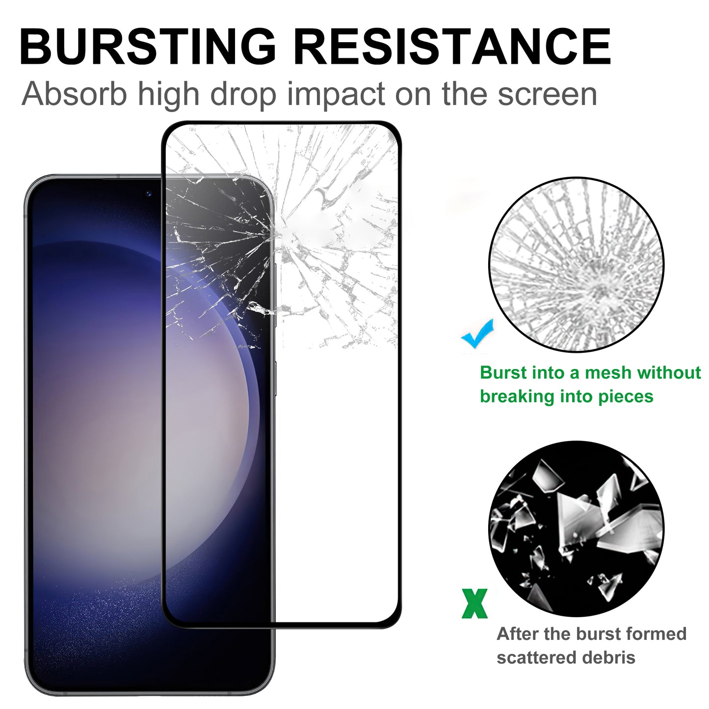 For Samsung Galaxy S23 FE Phone Screen Protector Black Edge Full Glue AGC Glass Screen Film Guard