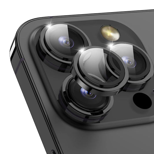 For iPhone 15 Pro / 15 Pro Max Camera Lens Protector Set CD Vein Metal Individual Ring Tempered Glass Lens Film