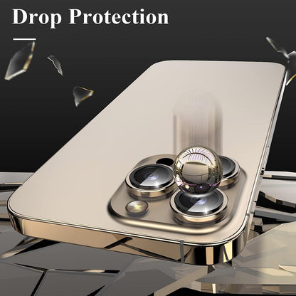 For iPhone 15 Pro / 15 Pro Max Camera Lens Protector Set CD Vein Metal Individual Ring Tempered Glass Lens Film