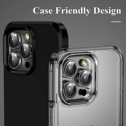 For iPhone 15 Pro / 15 Pro Max Camera Lens Protector Set CD Vein Metal Individual Ring Tempered Glass Lens Film