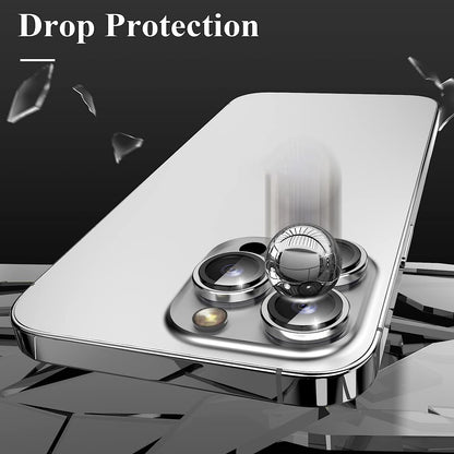 For iPhone 15 Pro / 15 Pro Max Camera Lens Protector Set CD Vein Metal Individual Ring Tempered Glass Lens Film