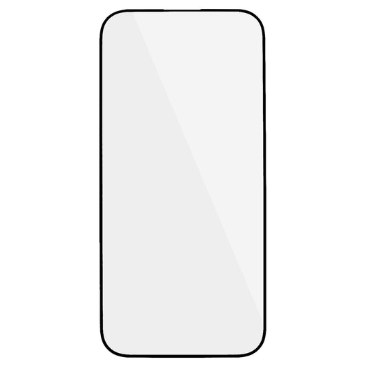 For iPhone 15 Pro Electroplated Silk Printing Film Full Cover Full Glue Tempered Glass Screen Protector