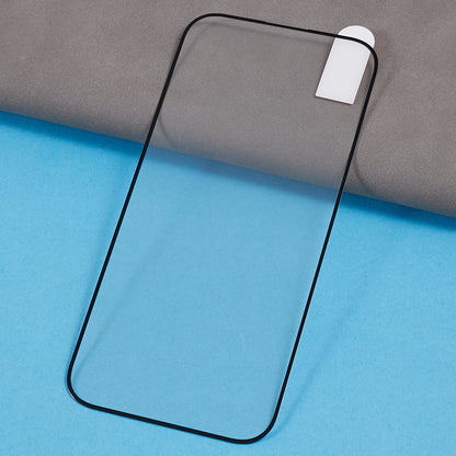 For iPhone 15 Pro Electroplated Silk Printing Film Full Cover Full Glue Tempered Glass Screen Protector
