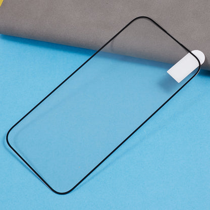 For iPhone 15 Pro Electroplated Silk Printing Film Full Cover Full Glue Tempered Glass Screen Protector