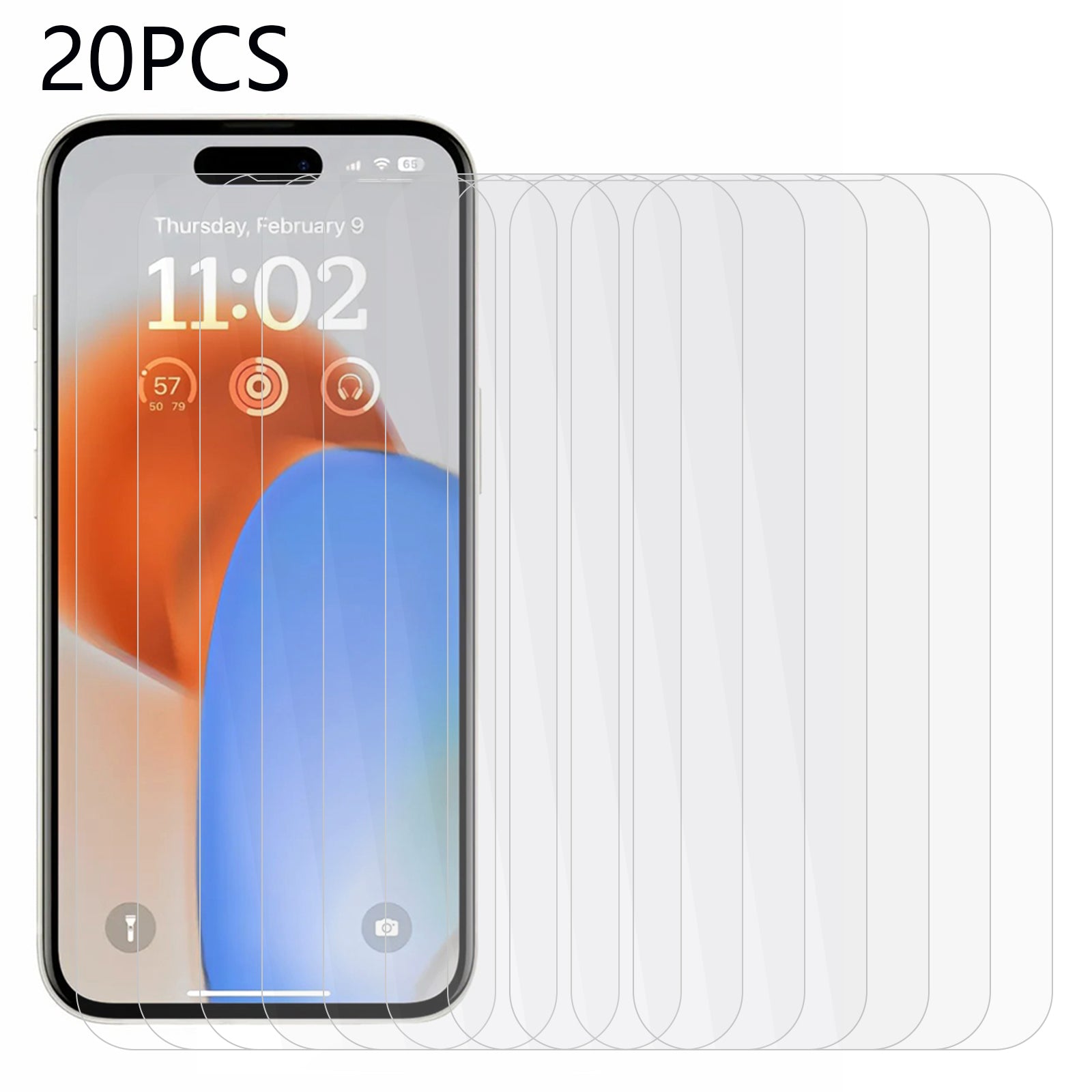 20PCS For iPhone 15 Pro Max Tempered Glass Phone Screen Protector Ultra Clear Anti-explosion Film