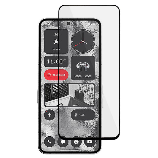 For Nothing Phone (2) Full Coverage Screen Protector Full Glue Black Edge Silk Printing Tempered Glass Film